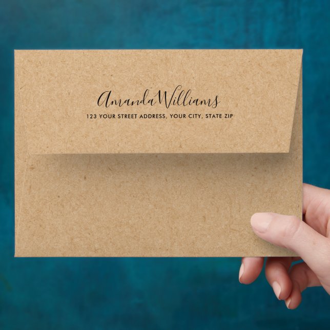 Custom return address faux Kraft paper look Envelope (Hand)