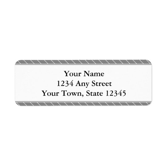 Custom Return Address Label - Grey Stripes
