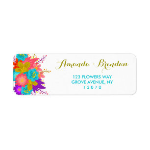 Custom Return Address Labels with flowers
