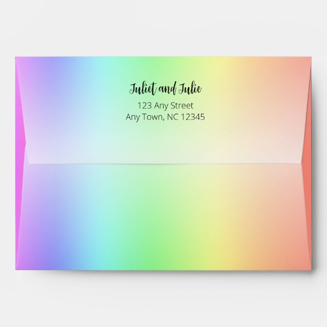 Custom Return Address Rainbow Gradient Envelope    (Back (Top Flap))