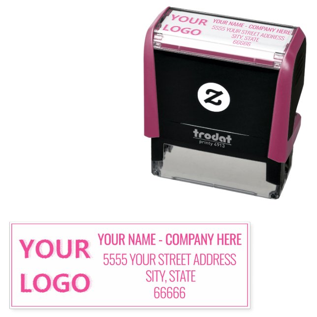 Custom Return Address Self-inking Stamp with Logo (In Situ)