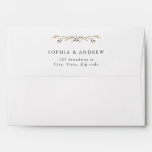 Custom return address with rustic boho floral envelope