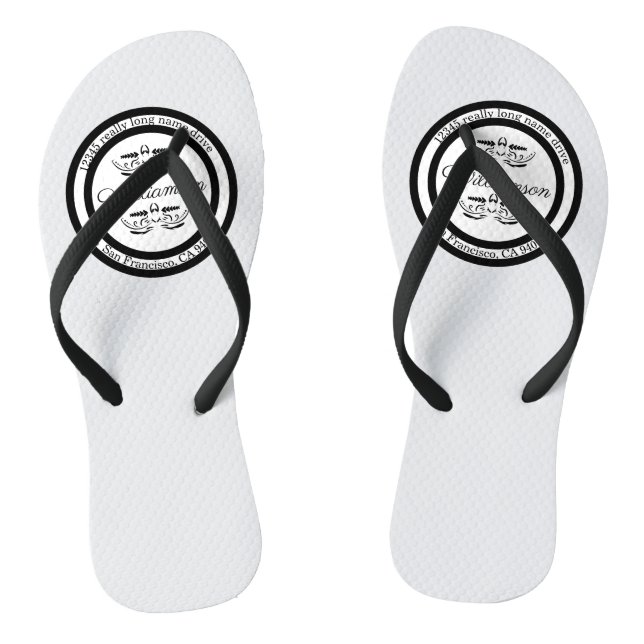 Custom Return to Address flip flops (Footbed)