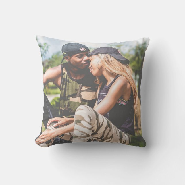 Custom Reversible Two Photo Throw Pillow (Front)