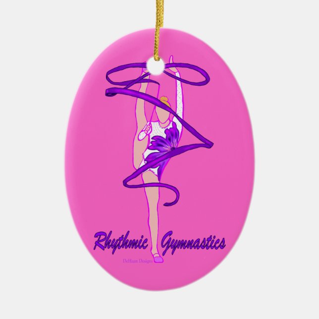 Custom Rhythmic Gymnastic Ribbon Ornament (Front)