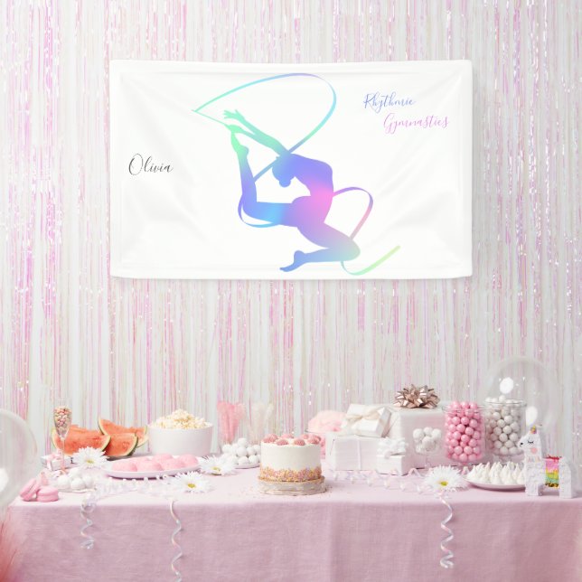 Custom Rhythmic Gymnastics Ribbon Banner – Elegant (Party)