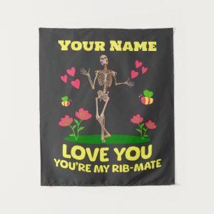 Custom Rib Mate Skeleton Love Gift Gothic Tapestry