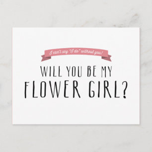 Custom Ribbon Colour - Flower Girl Proposal Postcard