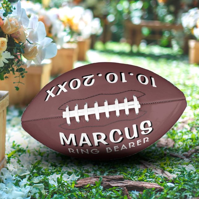 Custom Ring Bearer Name Wedding Date Keepsake Football (Creator Uploaded)