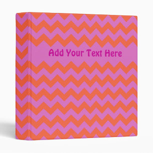 Custom Ring Binder, Magenta and Orange Chevrons Binder