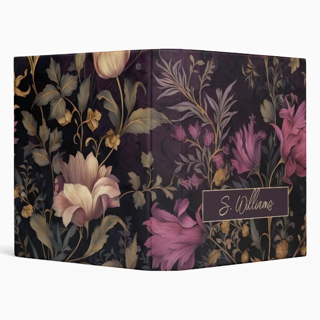 custom ring binder with flower pattern (Background)