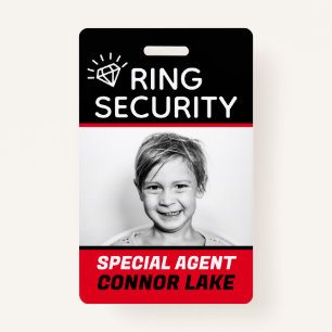 Custom Ring Security Ring Bearer Wedding Security Badge