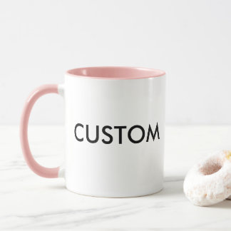 Custom Ringer 11oz Mug - PINK Lip & Handle