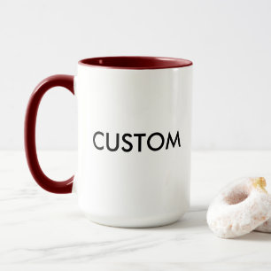 Custom Ringer 15oz Mug - MAROON Lip & Handle