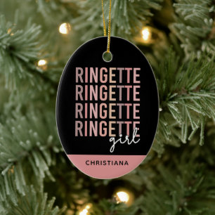 Custom Ringette Girl   Gifts for Ringette Player Ceramic Ornament