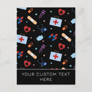Custom RN Nurse   Doctor Medical Pattern Postcard