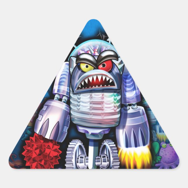 Custom Robo Monster Halloween triangular Sticker. Triangle Sticker (Front)