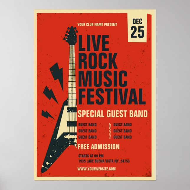 Custom Rock Music Festival Poster (Front)