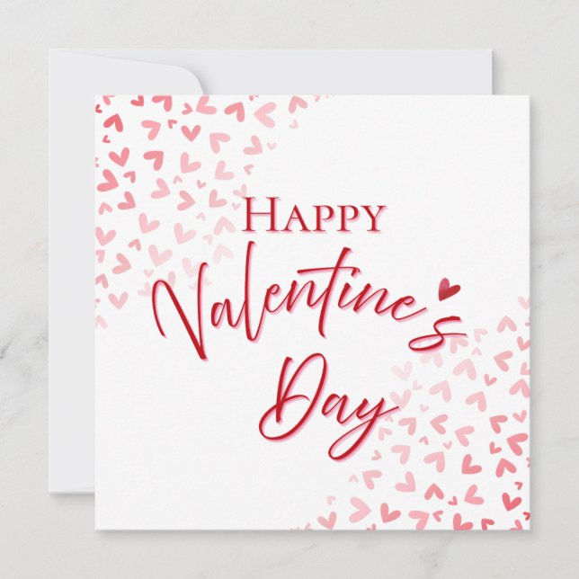Custom Romantic Red Valentine  Name & Love Message Card (Front)