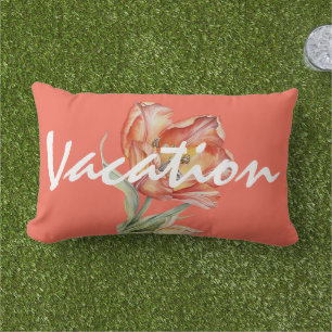 Custom romantic relaxing background in pink floral lumbar pillow