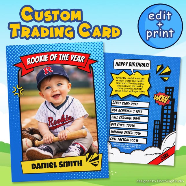 Custom Rookie Trading Card, Fun Rookie of the Year Calling Card (Custom Rookie Trading Card, Fun Rookie of the Year Card)