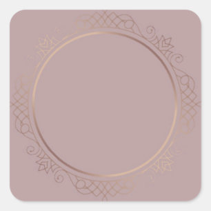 Custom Rose Gold Blank Elegant Template Modern Square Sticker