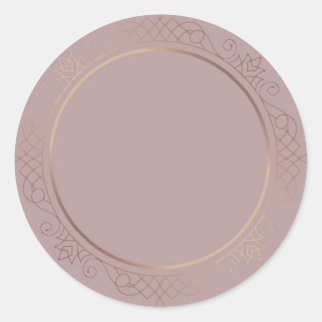 Custom Rose Gold Blank Template Add Your Text Classic Round Sticker (Front)