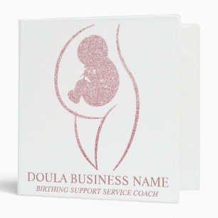 Custom Rose Gold Doula Birth Coach Client Binder