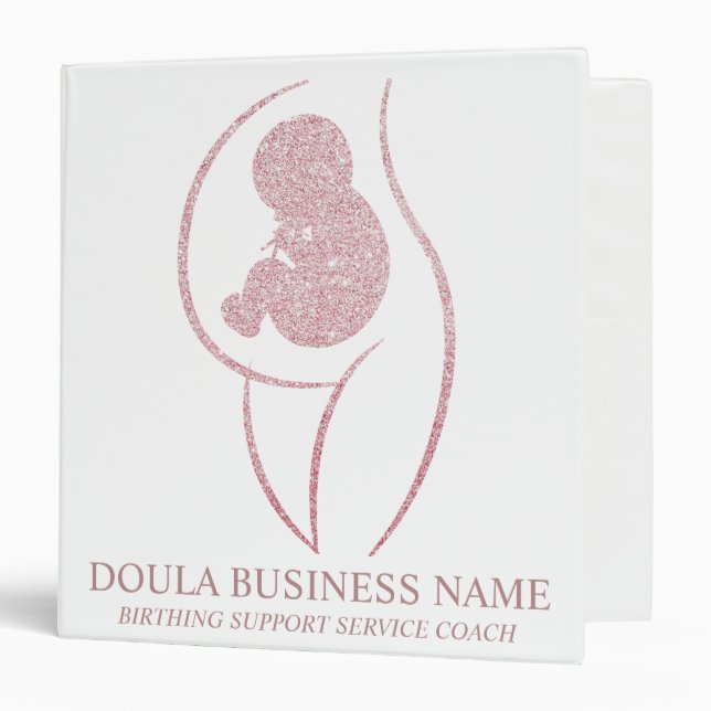 Custom Rose Gold Doula Birth Coach Client Binder (Front/Inside)