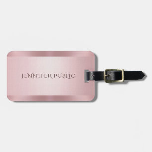 Custom Rose Gold Elegant Modern Template Luggage Tag
