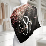 Custom Rose Gold Glitter Black Sparkle Monogram Bandana<br><div class="desc">Easily personalize this trendy elegant bandana design featuring pretty rose gold sparkling glitter on a black brushed metallic background.</div>