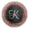 Custom Rose Gold Glitter Black Sparkle Monogram