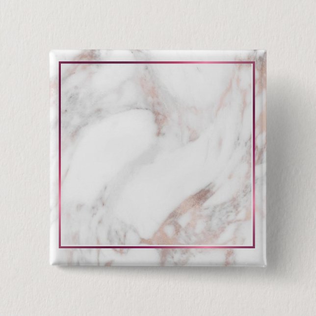 Custom Rose Gold Marble Elegant Blank Template 2 Inch Square Button (Front)