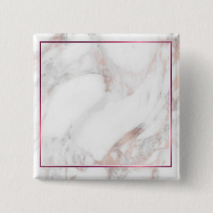Custom Rose Gold Marble Elegant Blank Template 2 Inch Square Button