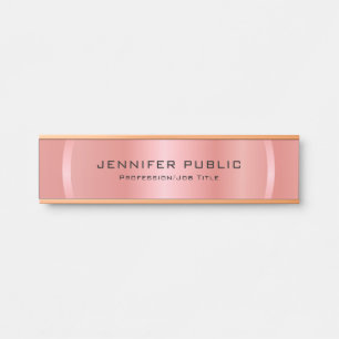 Custom Rose Gold Modern Elegant Template Door Sign