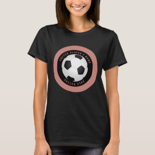Custom Rose Gold Pink Girls Soccer Ball Football T-Shirt