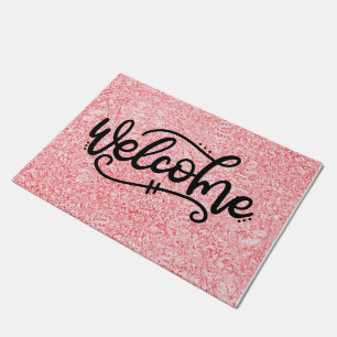 Custom Rose Pink Welcome Doormat