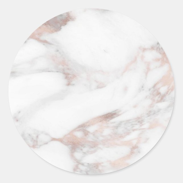 Custom Rosegold Marble Modern Elegant Blank Classic Round Sticker (Front)