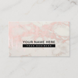 Custom Rosegold pink professional marble script Business Card