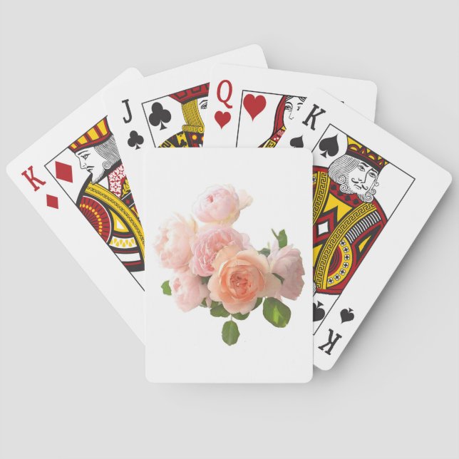 Custom Roses Design Modern Elegant Template Playing Cards (Back)