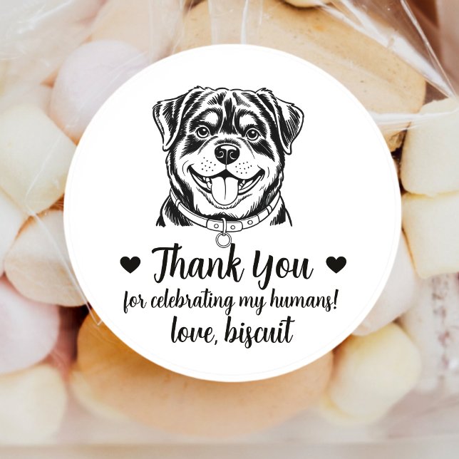 Custom Rottweiler Dog Wedding Favour Stickers (Creator Uploaded)