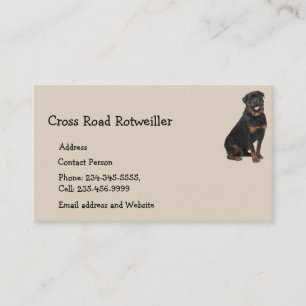 Custom Rotweiller Dog Pet Animal Logo Business Car Business Card
