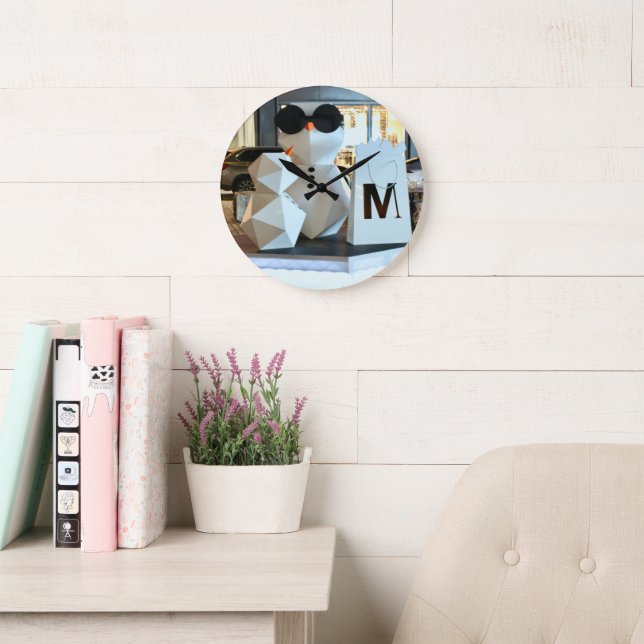 Custom Round Acrylic Wall Clock - Personalized Art (Reading Room)