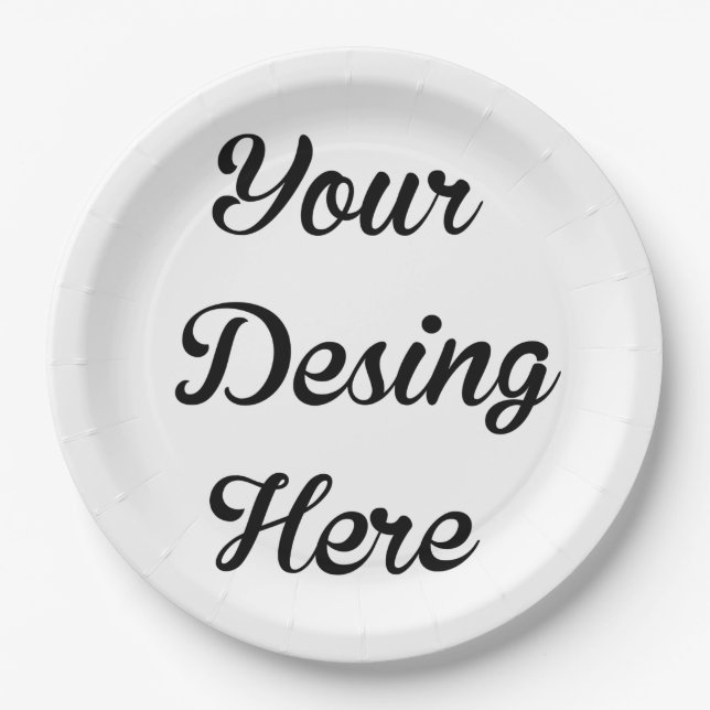 Custom Round Bridal Shower Paper Plates (Front)