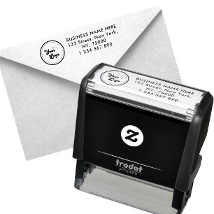 Custom Round Business Logo Company Return Address Self-inking Stamp
