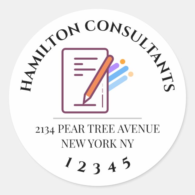 Custom Round Business Logo Sticker – Personalized  (Front)