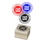 Custom Round Business Rubber Stamps<br><div class="desc">Create your own Custom Business Logo rubber ink stamp adding your company name, slogan, website or any personalized text. Upload your business logo, photo, clipart or any image. Make your own unique office personalized gift with this round, bold rubber stamp template design. No minimum order. Custom Business Logo, rubber ink...</div>