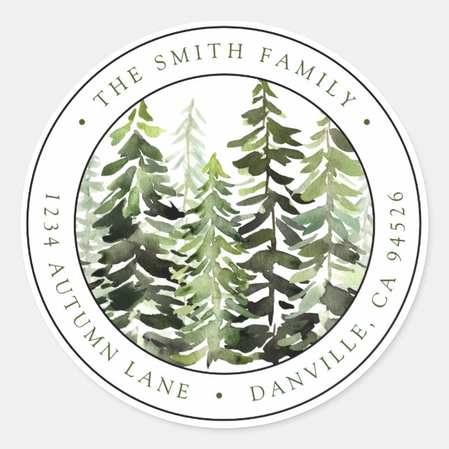 Custom Round Christmas Return Address Label (Front)