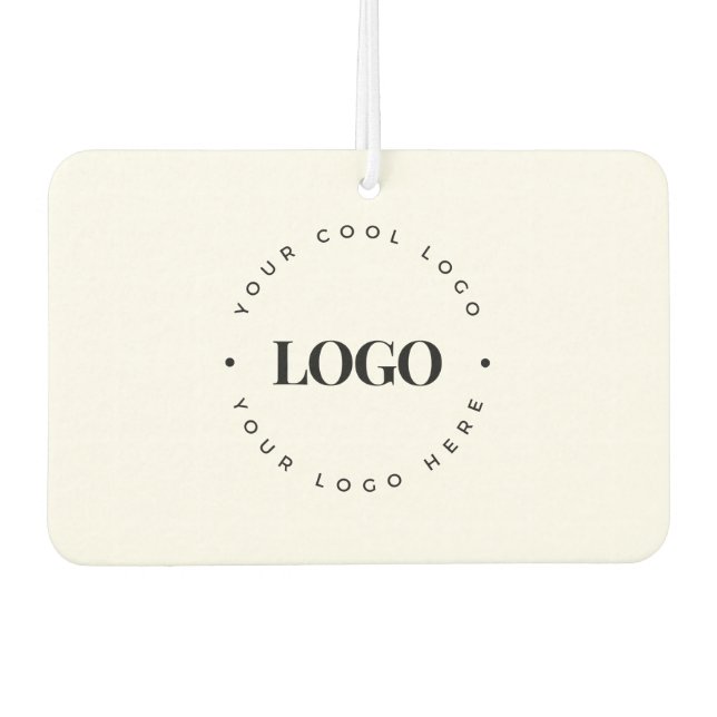 Custom Round Circle Business Logo Minimalist Plain Air Freshener (Front)