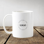 Custom Round Circle Business Logo Minimalist Plain Coffee Mug<br><div class="desc">Showcase your brand with this custom business coffee mug, featuring your round circle logo on a clean, minimalist black and white layout. Great for small business promotions, office branding, or client gifts, this mug is easy to personalize—just add your logo and text to make it yours. A simple and classic...</div>